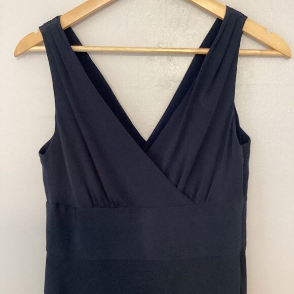 J Crew Sophia Dress Size 4 Navy Blue 100% Silk Fit & Flare Evening Cocktail - Picture 2 of 14